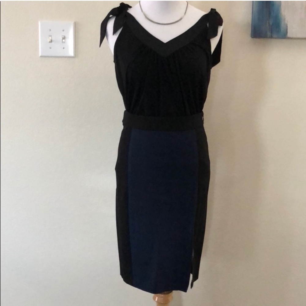 Chic One Shoulder Black and Blue Dress